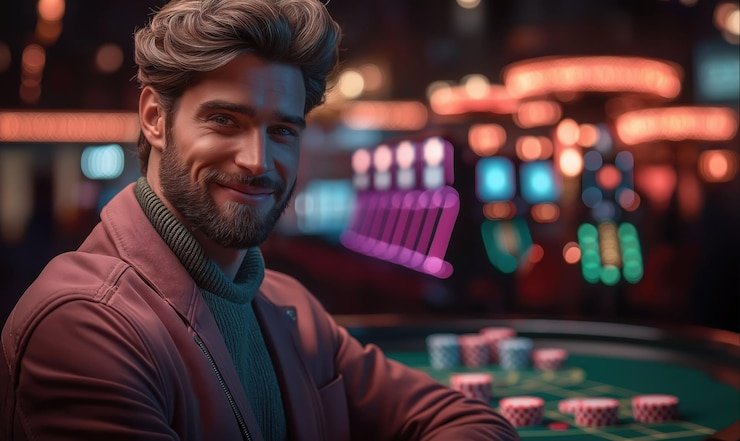 Layout taruhan French Roulette dengan berbagai opsi penempatan chip